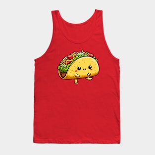 cute taco friendly food cartoon Tank Top